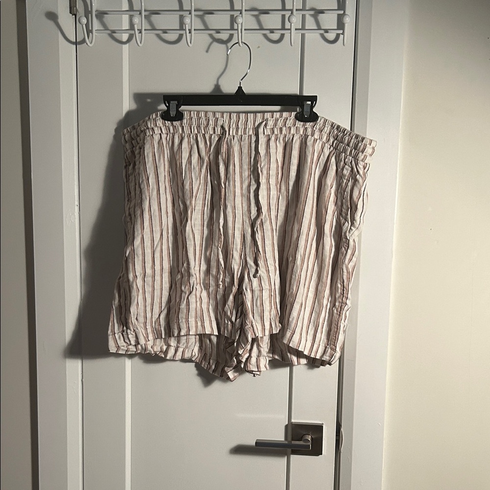Old Navy Cream and Brown Striped Shorts